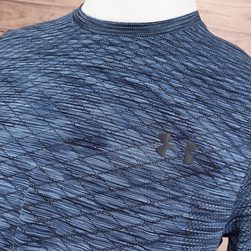 Under Armour Shirt Mens Large‎ Blue Vanish Tee Geometric Athletic Performance - Picture 2 of 8